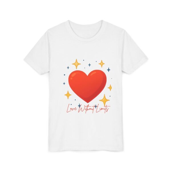 Youth Tee — 'Love Without Limits' Heart Graphic Kids T-Shirt youth tee — 'love without limits' heart graphic kids t shirt