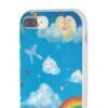 whimsical rainbow clouds phone case — cute kids sky illustration