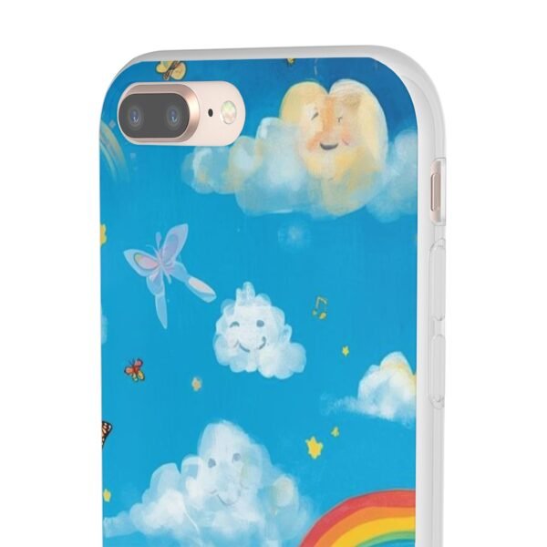 whimsical rainbow clouds phone case — cute kids sky illustration