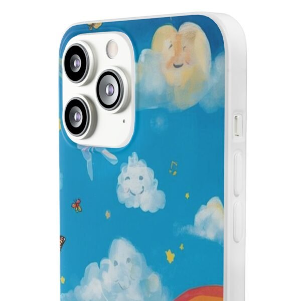 whimsical rainbow clouds phone case — cute kids sky illustration