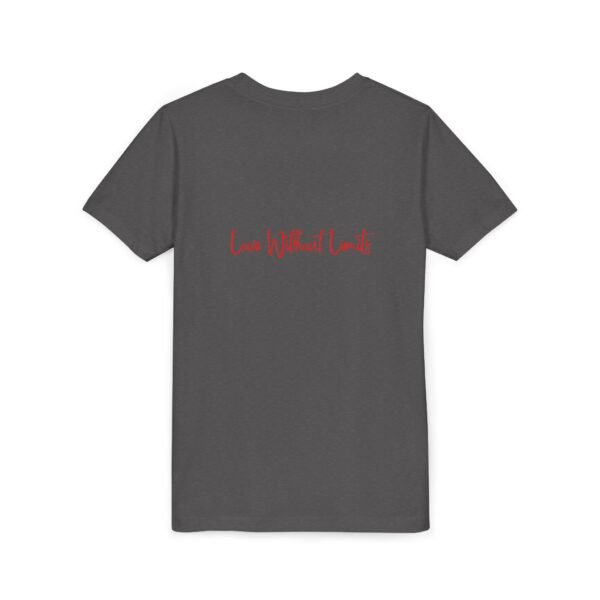 youth tee — 'love without limits' heart graphic kids t shirt