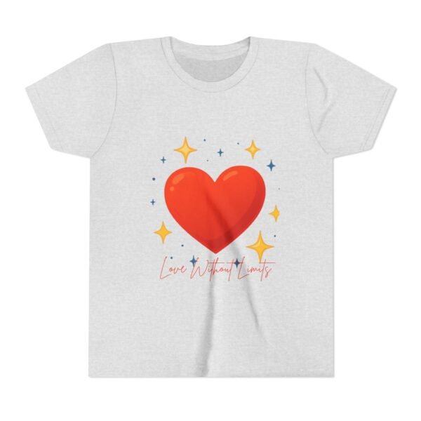 youth tee — 'love without limits' heart graphic kids t shirt