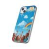 whimsical rainbow clouds phone case — cute kids sky illustration