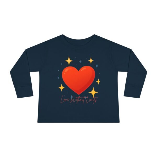 toddler long sleeve tee — sparkling red heart kids shirt (valentine’s gift)