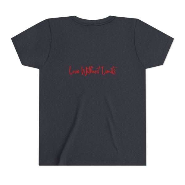 youth tee — 'love without limits' heart graphic kids t shirt