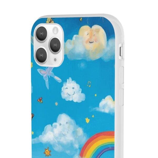 whimsical rainbow clouds phone case — cute kids sky illustration