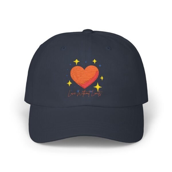 heart sparkle dad cap — embroidered love baseball hat