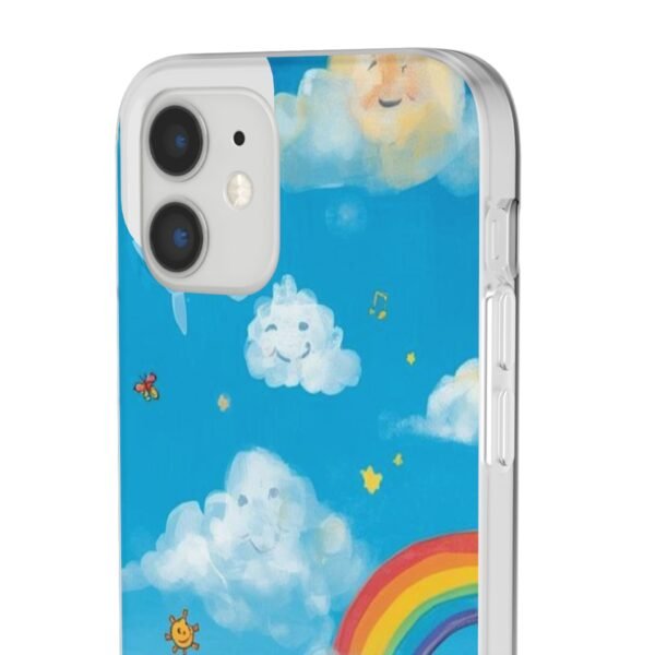 whimsical rainbow clouds phone case — cute kids sky illustration