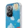 whimsical rainbow clouds phone case — cute kids sky illustration