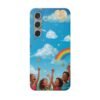 whimsical rainbow clouds phone case — cute kids sky illustration