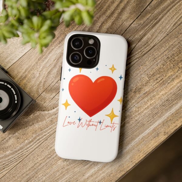 heart sparkle phone case – “love without limits” protective cover