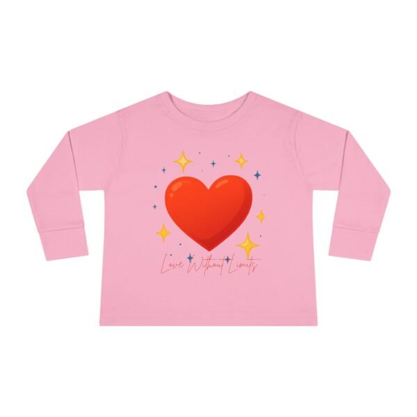 toddler long sleeve tee — sparkling red heart kids shirt (valentine’s gift)