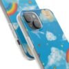 whimsical rainbow clouds phone case — cute kids sky illustration