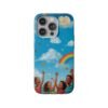 whimsical rainbow clouds phone case — cute kids sky illustration