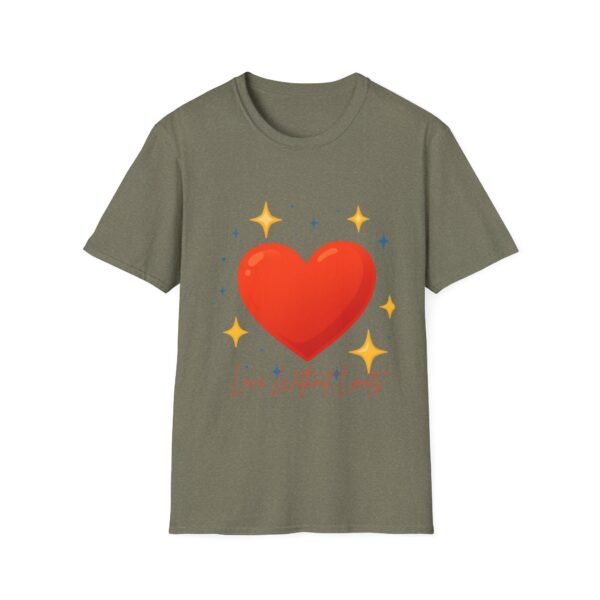 heart graphic t shirt — "love is the answer, always" valentine tee