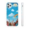 whimsical rainbow clouds phone case — cute kids sky illustration