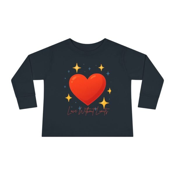 toddler long sleeve tee — sparkling red heart kids shirt (valentine’s gift)