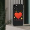 clear impact phone case — red heart & “love without limits” design