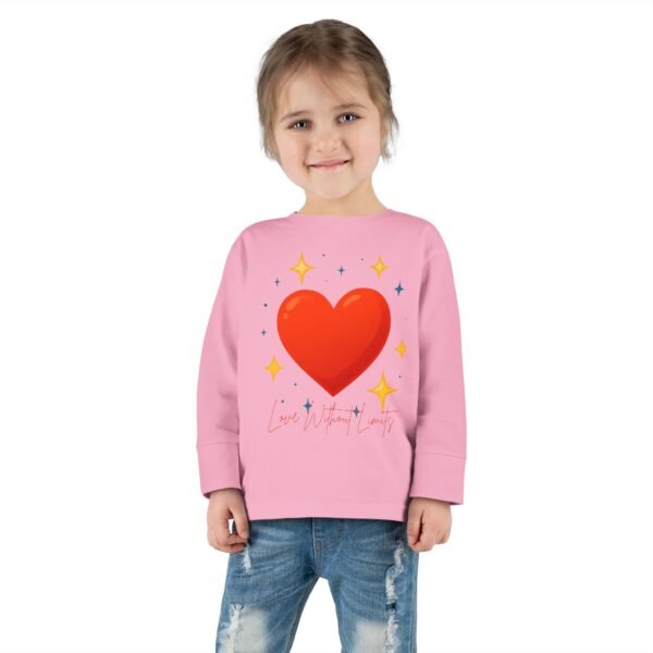 toddler long sleeve tee — sparkling red heart kids shirt (valentine’s gift)