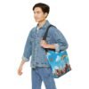 adjustable tote bag — rainbow kids cloud print shoulder bag