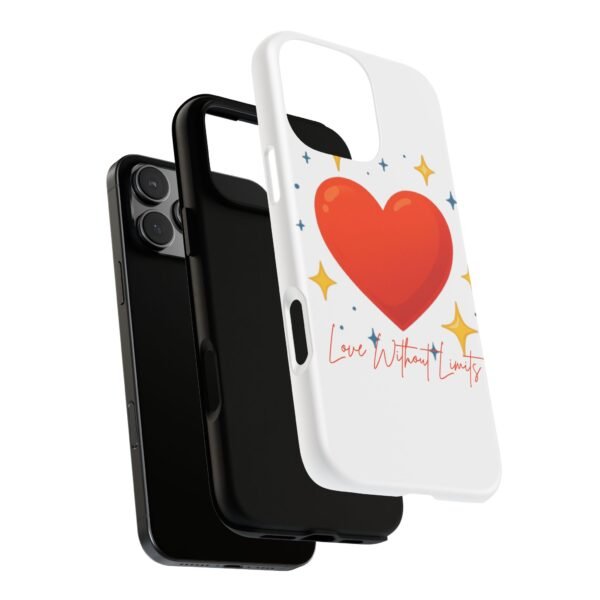 heart sparkle phone case – “love without limits” protective cover