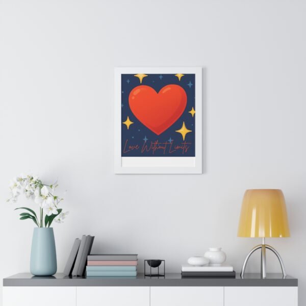 framed poster — "love without limits" heart wall art