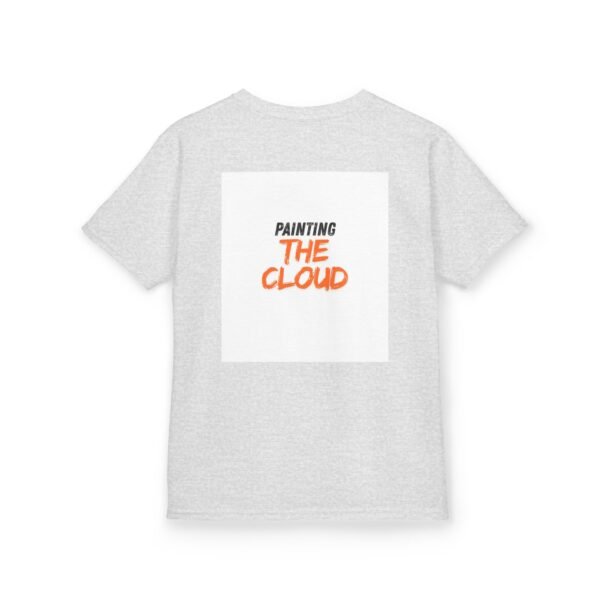 kids tee — joyful rainbow cloud design (“painting the cloud”)