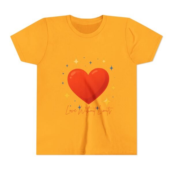 youth tee — 'love without limits' heart graphic kids t shirt