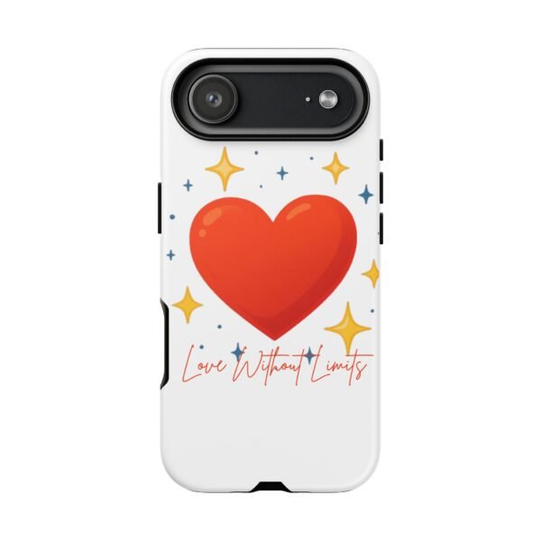 heart sparkle phone case – “love without limits” protective cover