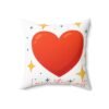 heart sparkle throw pillow — "love without limits" decorative cushion