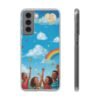 whimsical rainbow clouds phone case — cute kids sky illustration