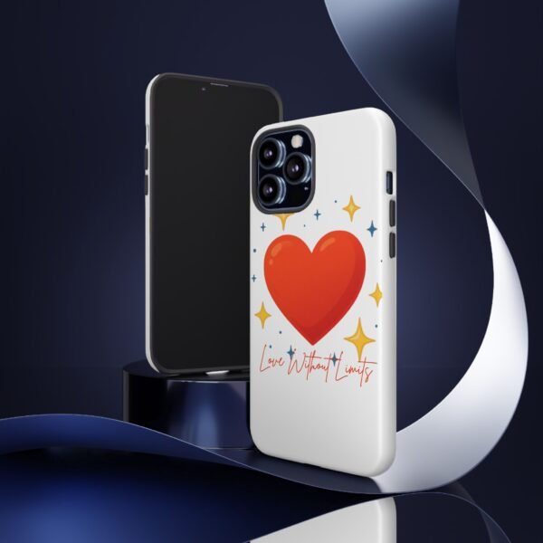 heart sparkle phone case – “love without limits” protective cover