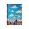 colorful kids' spiral notebook — rainbow clouds ruled journal