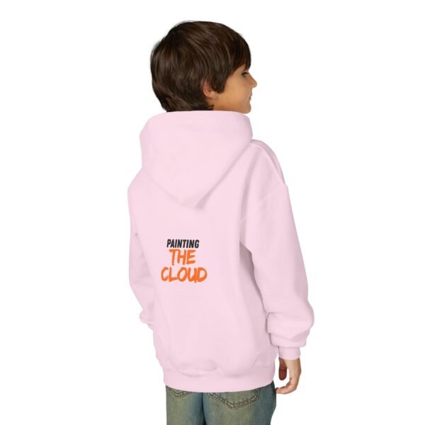 kids rainbow cloud hoodie — "painting the cloud" youth sweatshirt