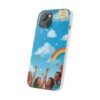 whimsical rainbow clouds phone case — cute kids sky illustration