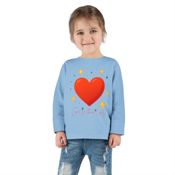 toddler long sleeve tee — sparkling red heart kids shirt (valentine’s gift)