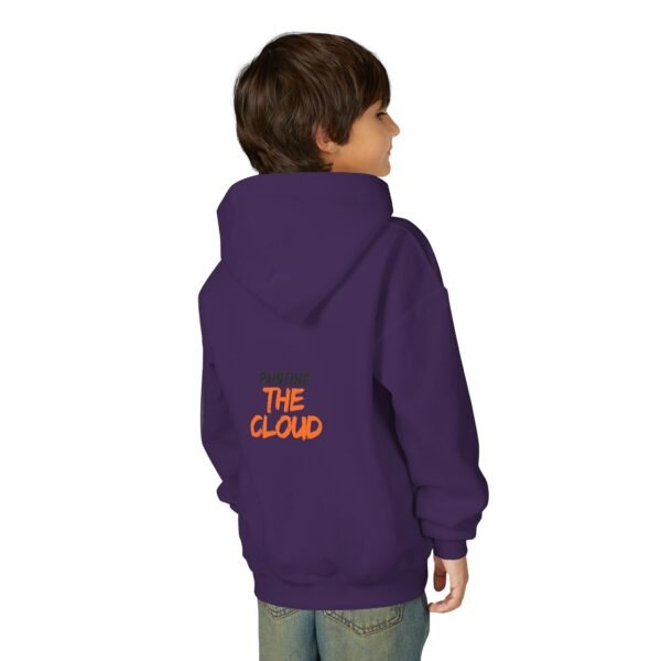 kids rainbow cloud hoodie — "painting the cloud" youth sweatshirt