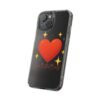 clear impact phone case — red heart & “love without limits” design