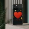 clear impact phone case — red heart & “love without limits” design