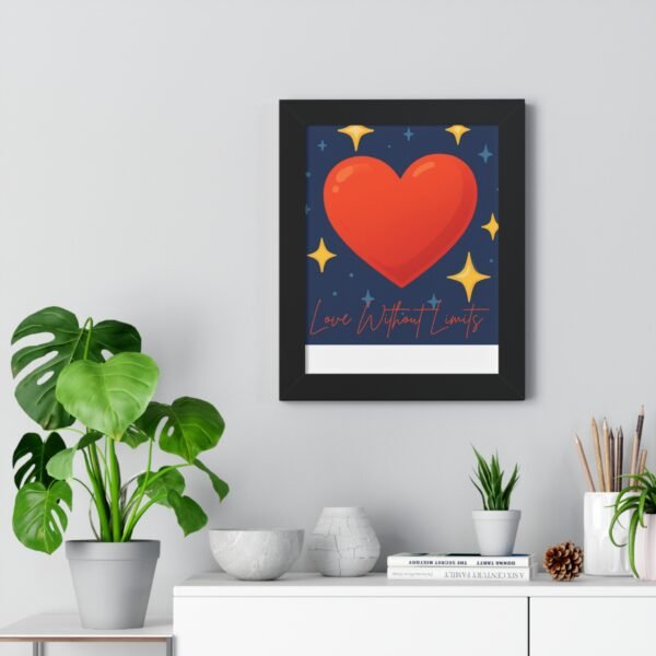 framed poster — "love without limits" heart wall art