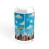 16oz rainbow kids sipper glass — cute cloud & rainbow party drink jar