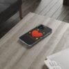 clear impact phone case — red heart & “love without limits” design