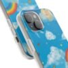 whimsical rainbow clouds phone case — cute kids sky illustration