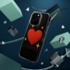 clear impact phone case — red heart & “love without limits” design