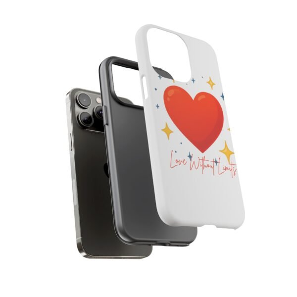 heart sparkle phone case – “love without limits” protective cover