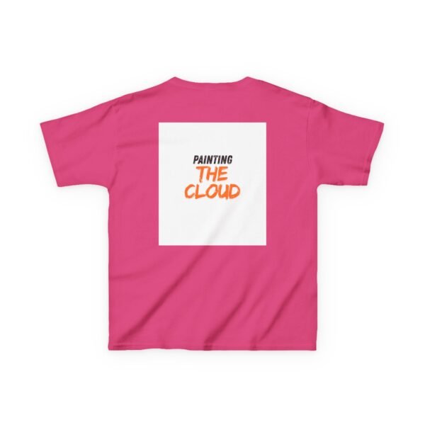 kids tee — joyful rainbow cloud design (“painting the cloud”)
