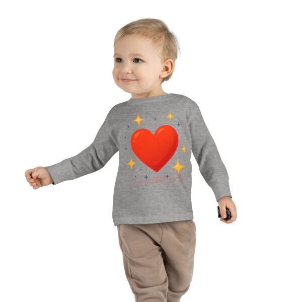 toddler long sleeve tee — sparkling red heart kids shirt (valentine’s gift)