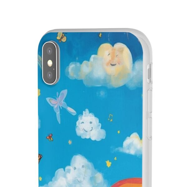 whimsical rainbow clouds phone case — cute kids sky illustration