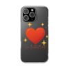 clear impact phone case — red heart & “love without limits” design
