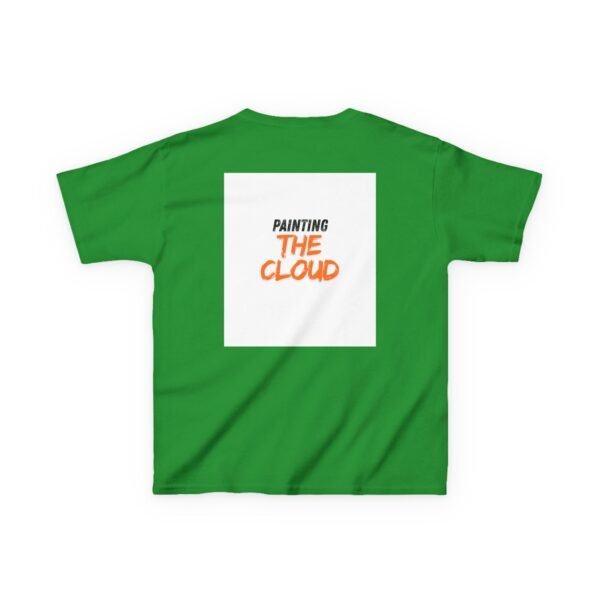 kids tee — joyful rainbow cloud design (“painting the cloud”)